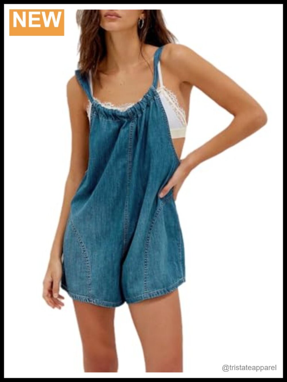 happlan Shortalls Romper Overalls with Pockets Adjustable Straps